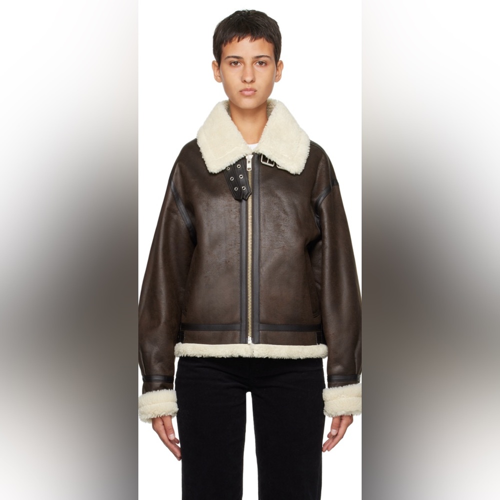 DUNST - Brown Loose Fit Faux-Shearling Jacket